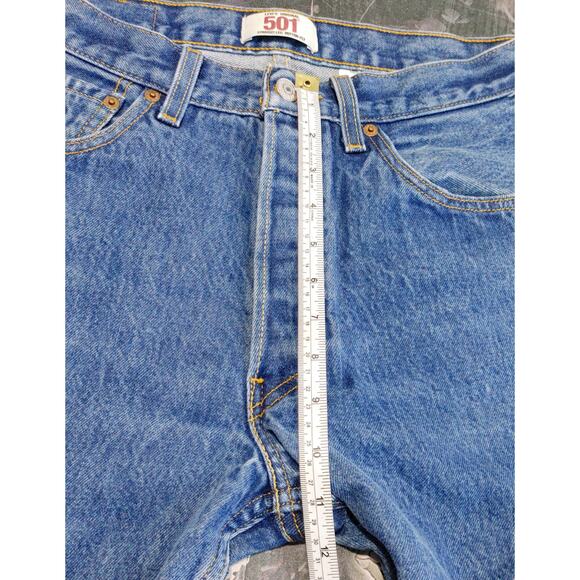 Levi's 501 Button Fly Jean Straight Leg Medium Wash Blue Denim Mens Size 32 x 30 - Picture 6 of 10